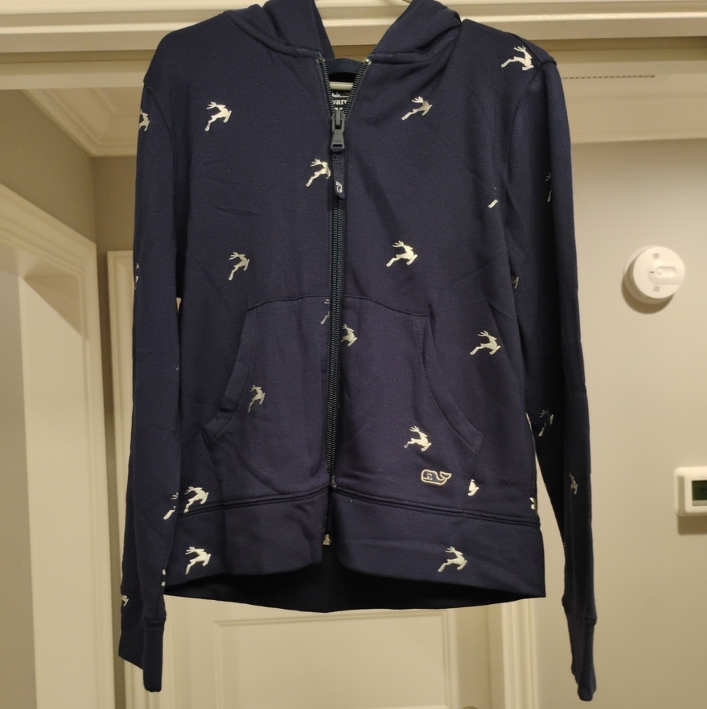 Vineyard Vines Girls Size 6 Dark Blue Zip-Up Hoodie New